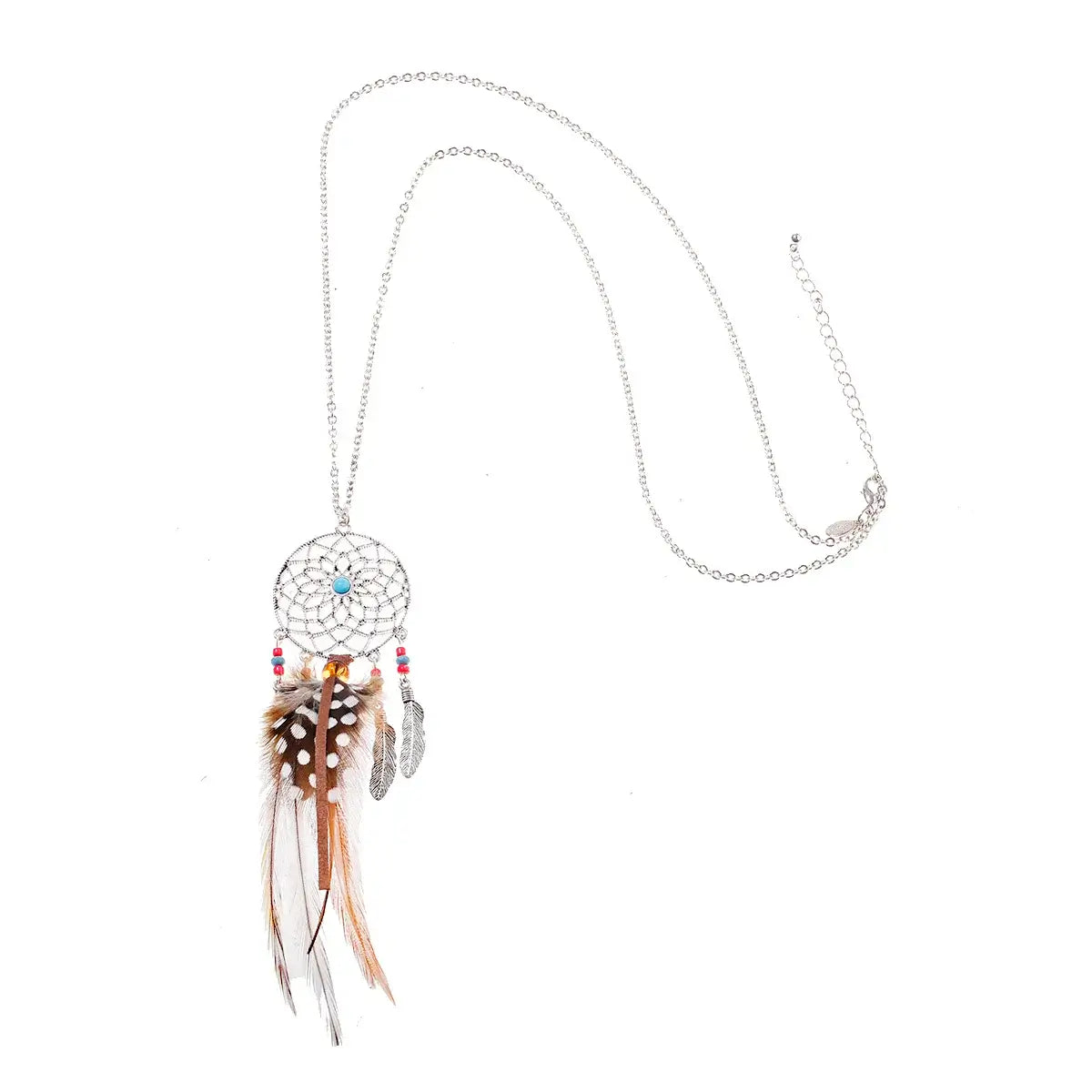 bohemian feather dreamcatcher necklace