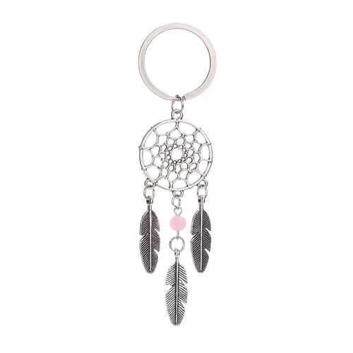 Mini Metal Feather Dreamcatcher Keyring Keychain Decor Car Bag Home