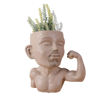 face flower pot succulent planter
