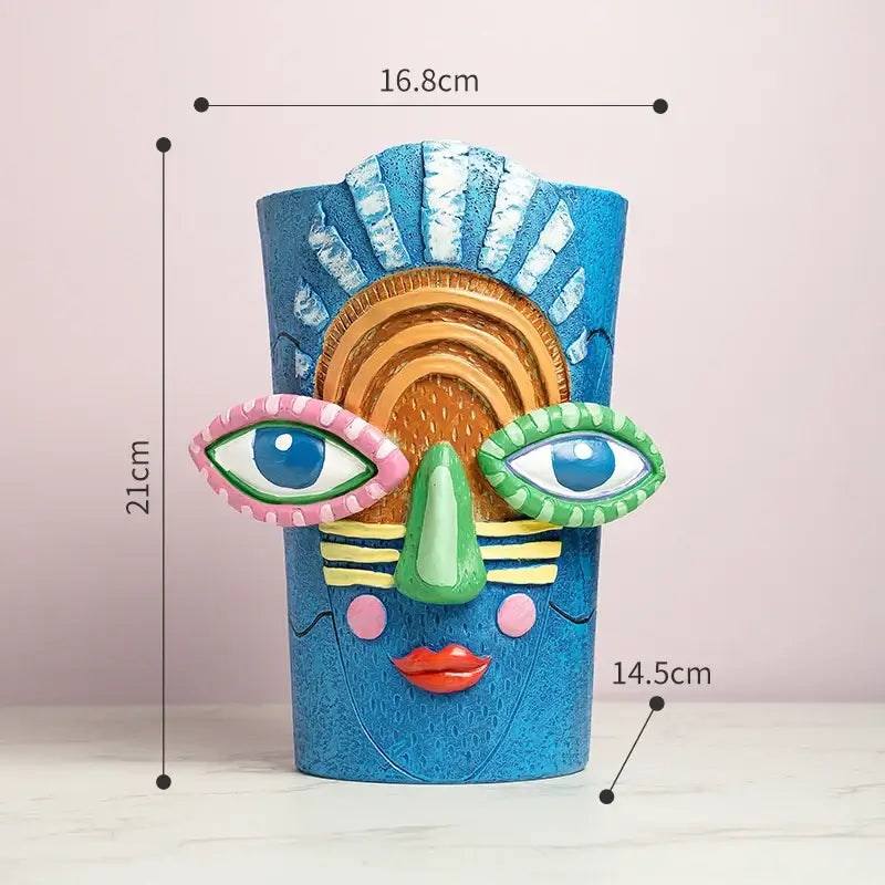 abstract face planter pot