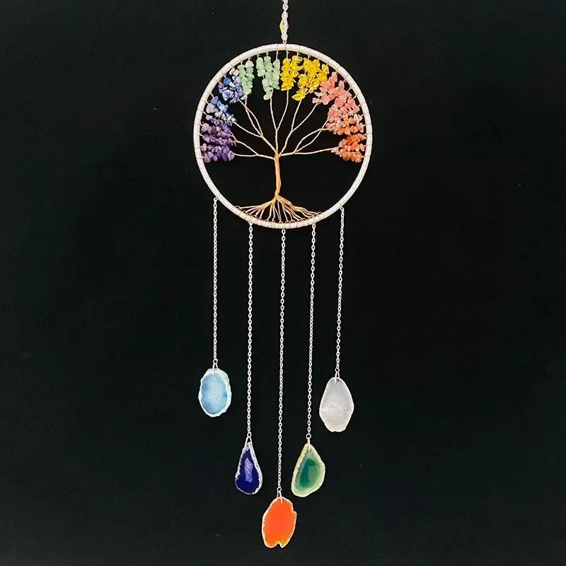 natural agate chakra dream catcher