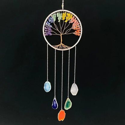 natural agate chakra dream catcher