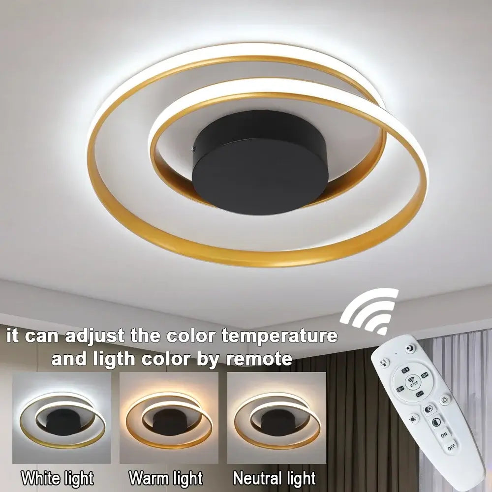 GreeLustr Dimmable LED Flush Mount Chandelier, Gold, White or Black