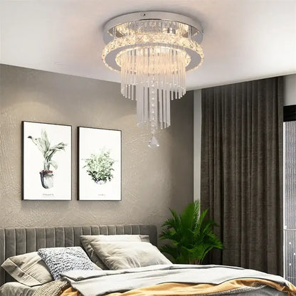 GreeLustr Round Crystal LED Ceiling Light, 30 cm