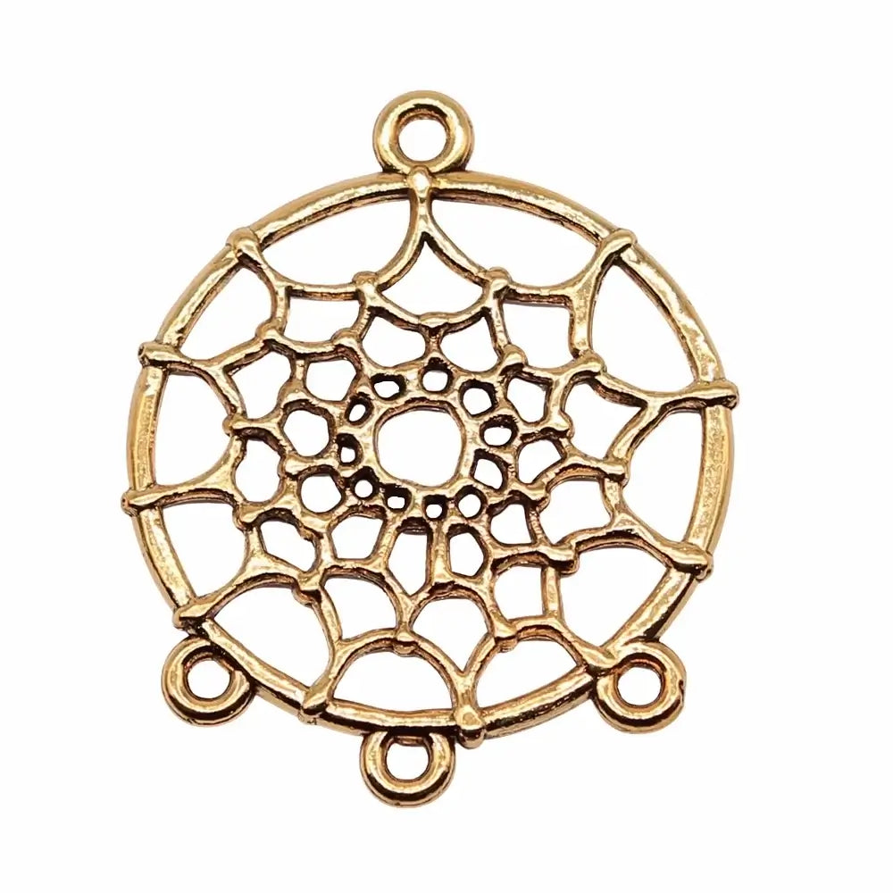 WYSIWYG 10pcs 28x34mm Metal Alloy Dream Catcher Connector For Diy Jewelry Dream Catcher Pendant Charms Diy Making