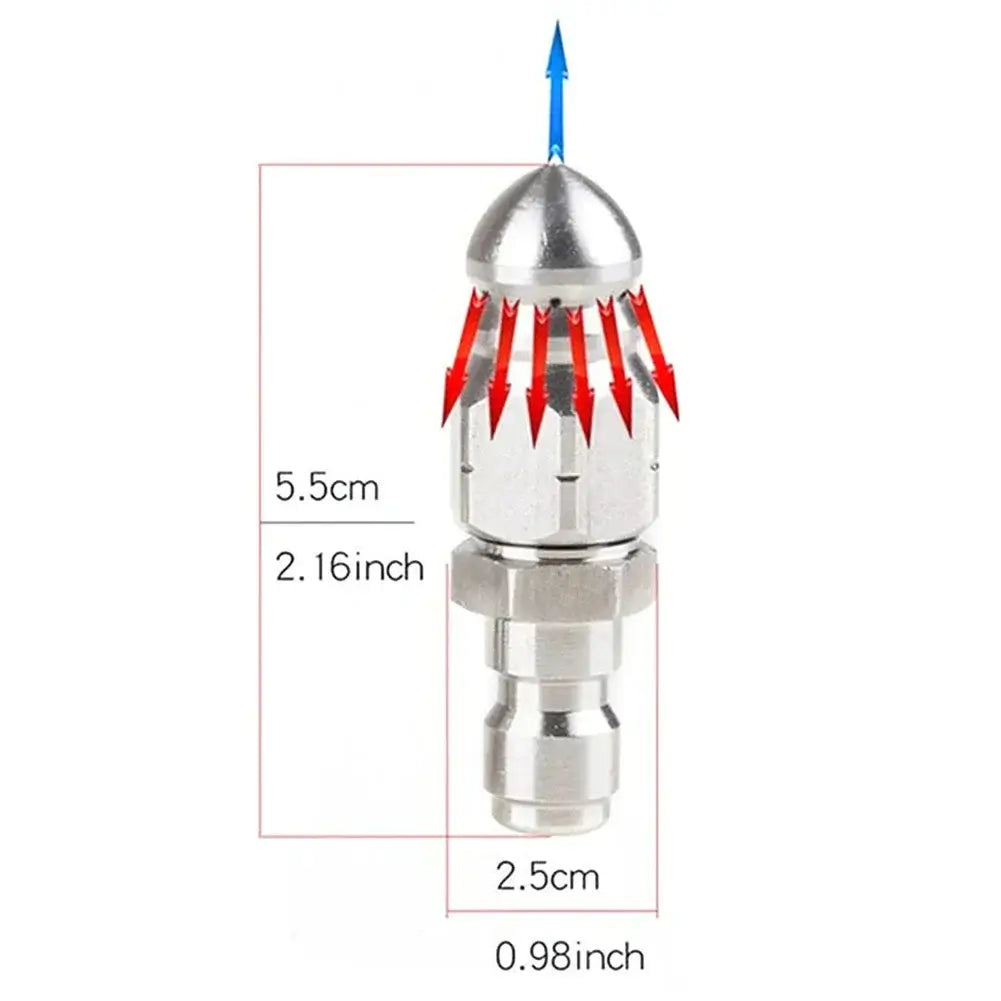 Sewer Jetter Nozzle Quick Pressure Washer Connector Multifunction Pipe Drain Washing Tools Head for Pressure Jet Drain Cleaners