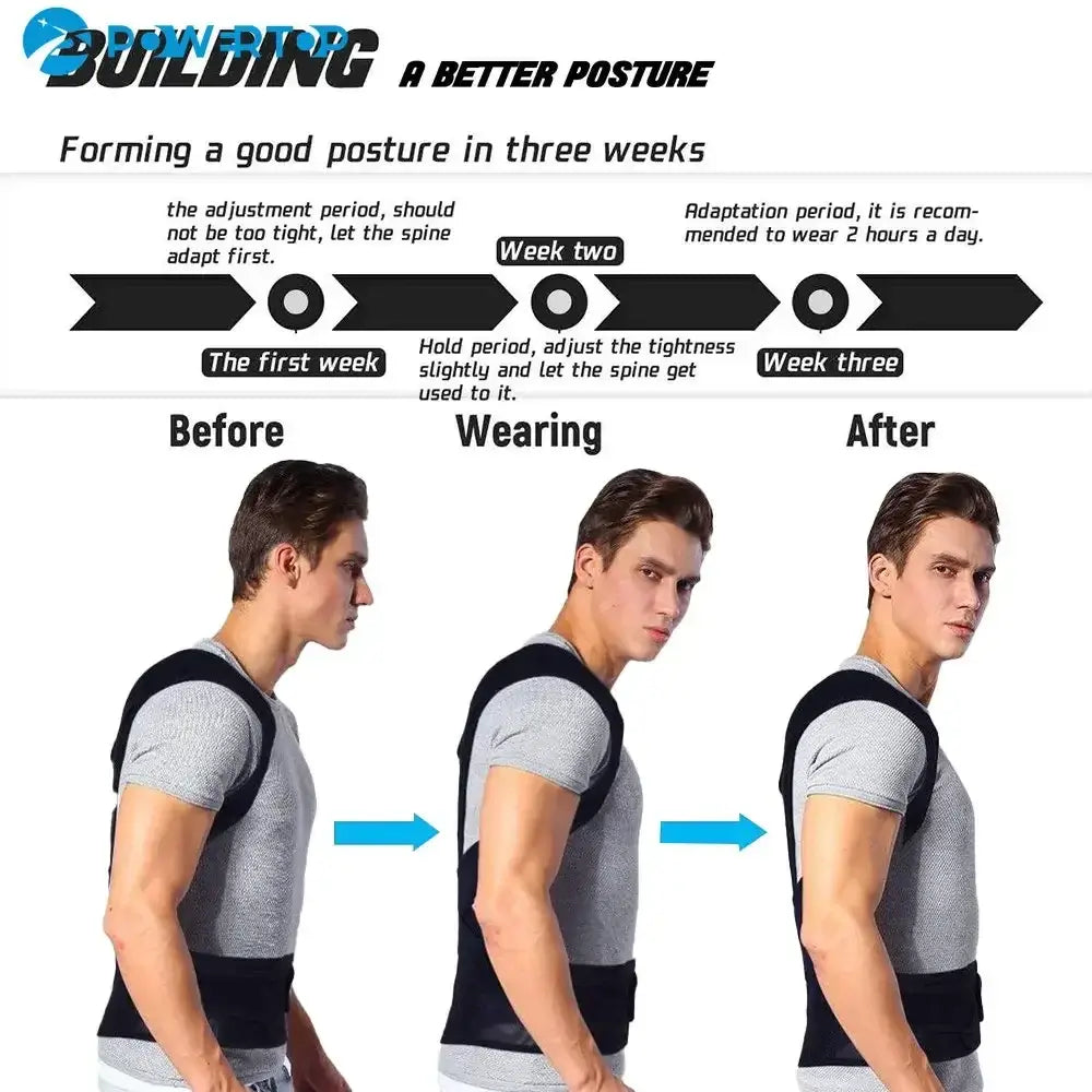 Adjustable Posture Support Vest - Black or Gray