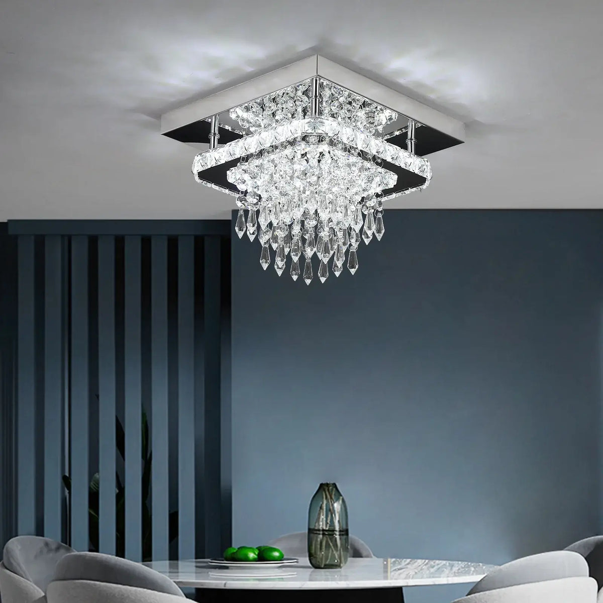 GreeLustr Round Crystal LED Ceiling Light, 30 cm