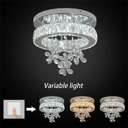Modern Crystal LED Flush-Mount Ceiling Light
