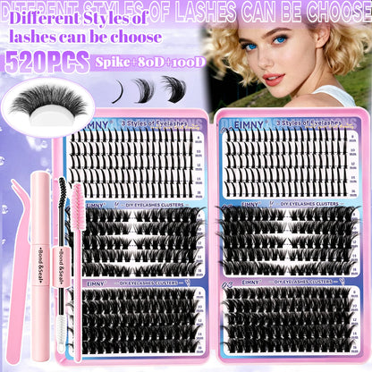Cluster Lashes Kit – 320 / 600 / 790pcs | Mix-and-Match Lengths | Daily &amp; Party Glam | DIY False Lashes