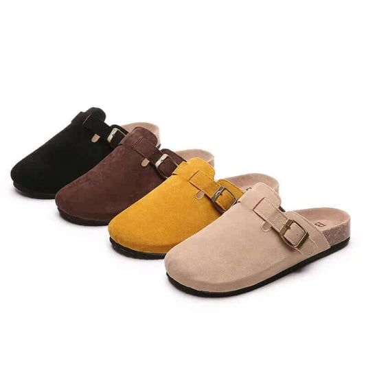 Women's Shoes Women's Closed Toe Slippers Cow Suede Leather Clogs.