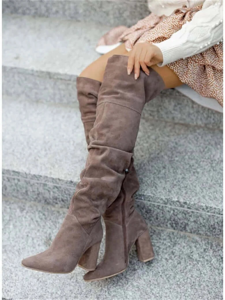 Women Boots Winter 2023 Designer Luxury High Heels Women Shoes Faux.