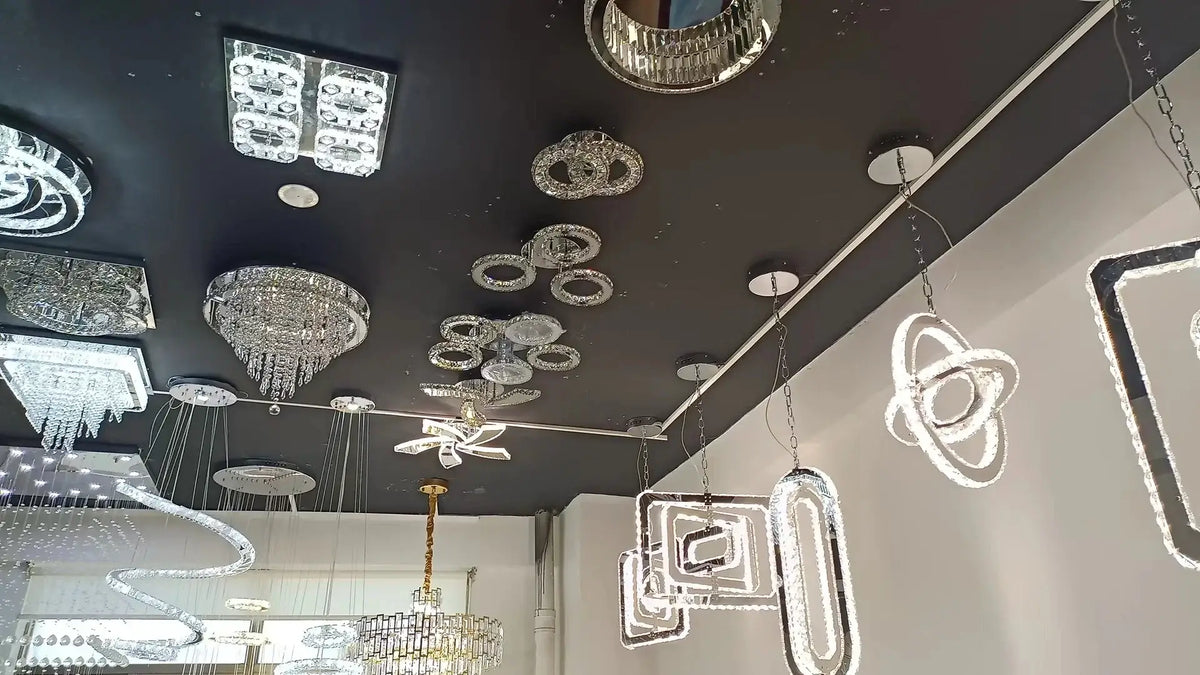 Modern Geometric Crystal LED Pendant Chandelier