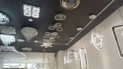 Modern Geometric Crystal LED Pendant Chandelier