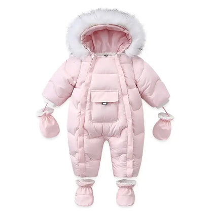 winter newborn down romper