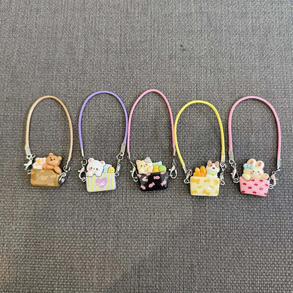 Labubu Doll 15-17cm Mini DIY Pet carrying bag Dress Up Plush Toy Accessories Dollhouse Hanging Neck Accessories Dollhouse Pendan