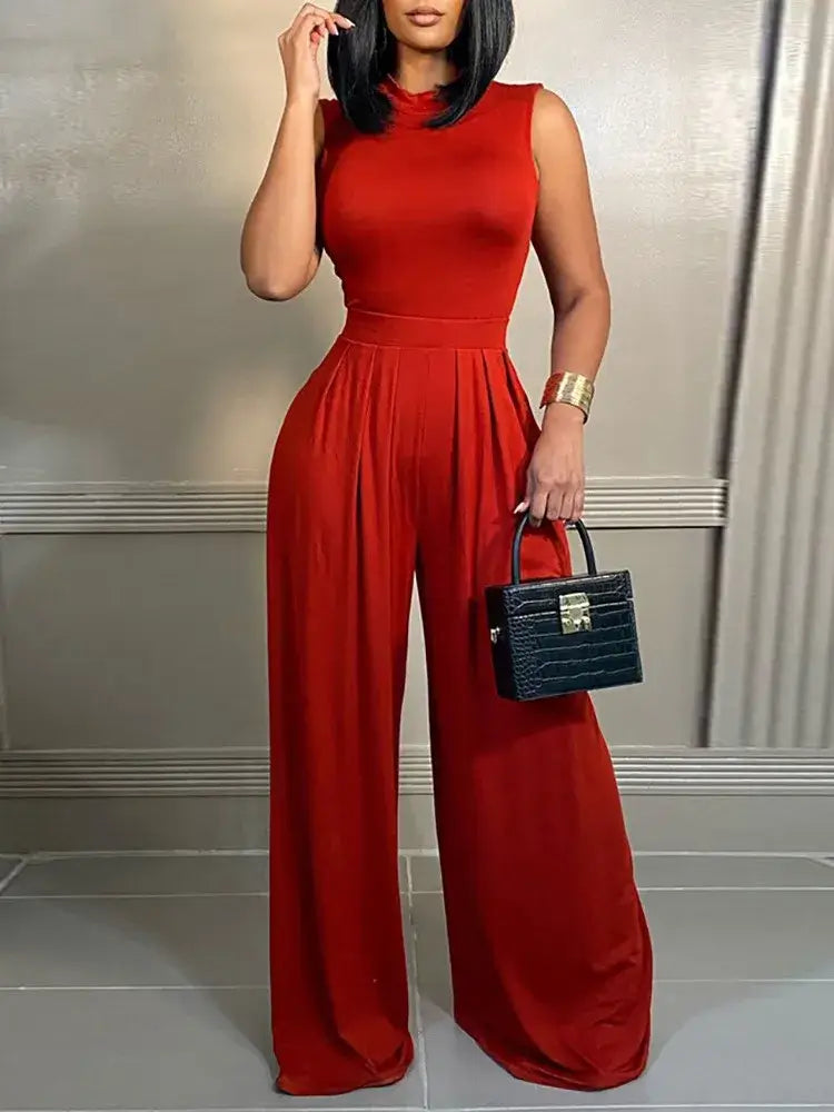 Elegant Women Wide Leg Jumpsuit for Spring/Summer 2024