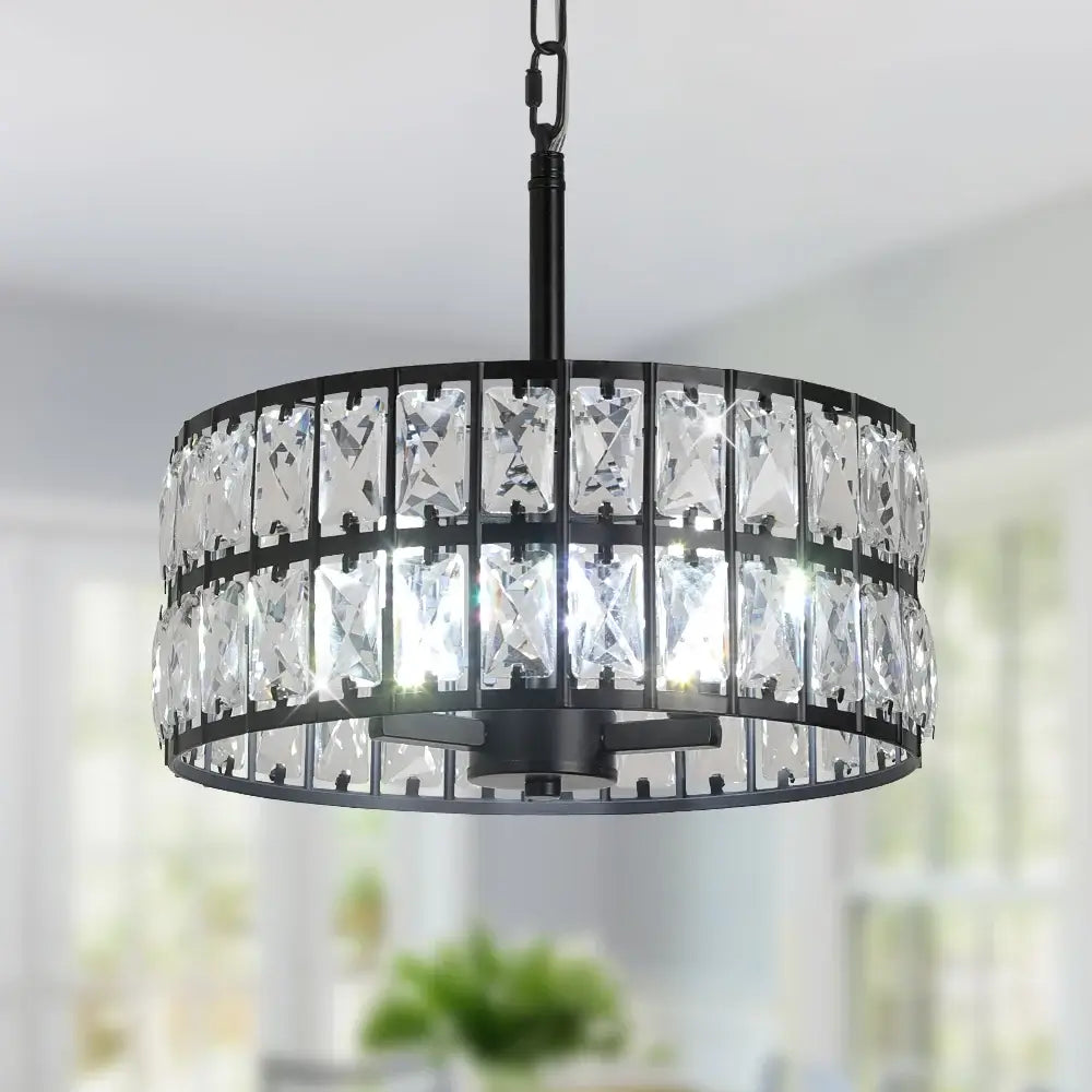 VETRULUS Crystal Pendant Light, Black or Gold