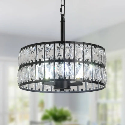 VETRULUS Crystal Pendant Light, Black or Gold