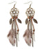 Boho Ethnic Dream Catcher Feather Antique Long Hook Earrings Fancy Handmade Chain Tassle Earring For Women Jewelry