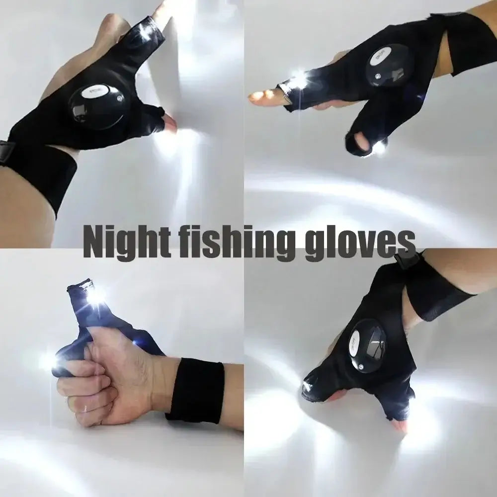 LED Fingerless Gloves for Fishing and Nighttime Tasks