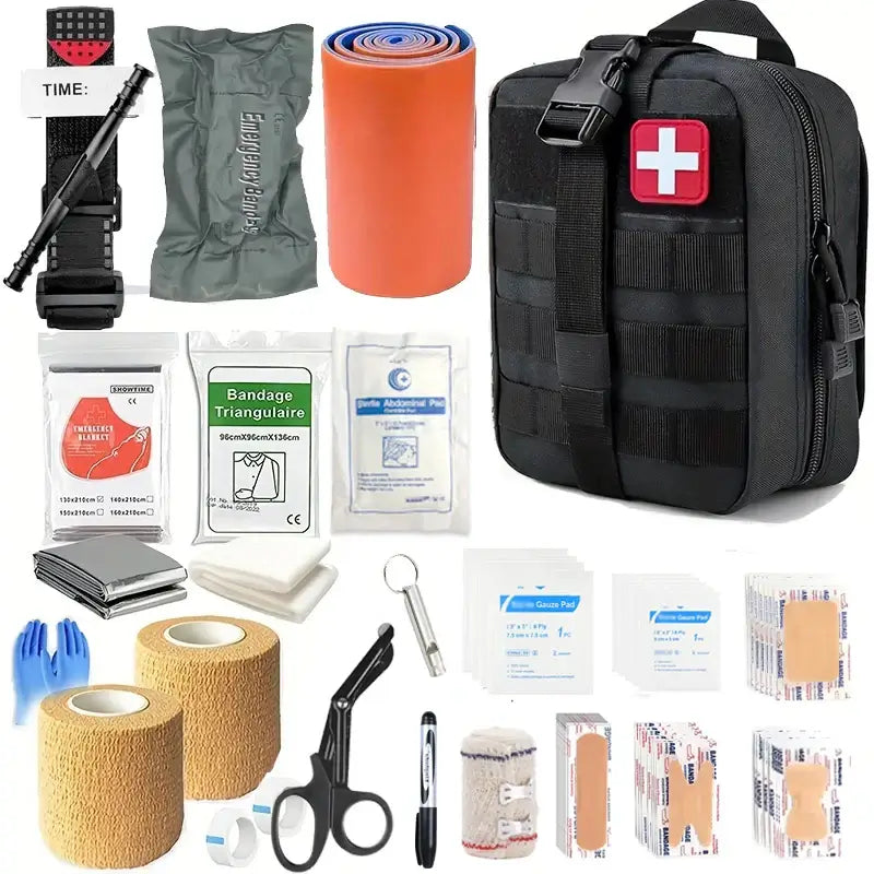 131pcs First Aid Kit - Military Trauma Medical Supplies