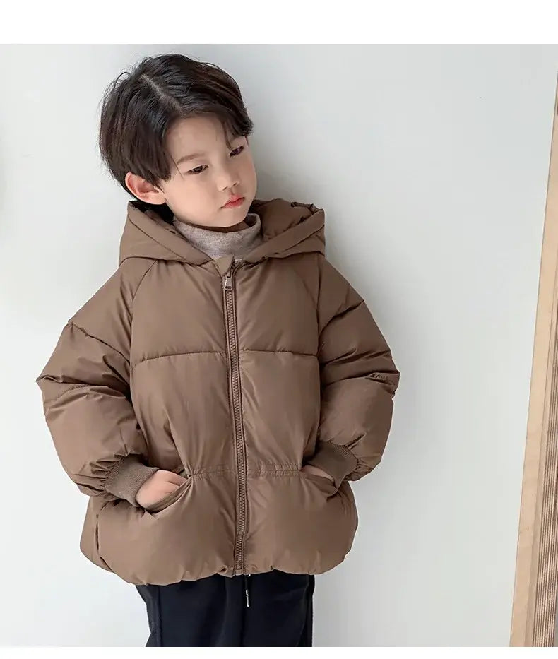 Autumn Winter Kid Thicken Fashion Cotton Coat Boy Children Solid