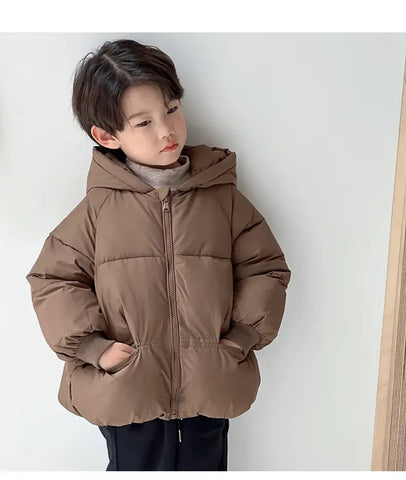 Autumn Winter Kid Thicken Fashion Cotton Coat Boy Children Solid