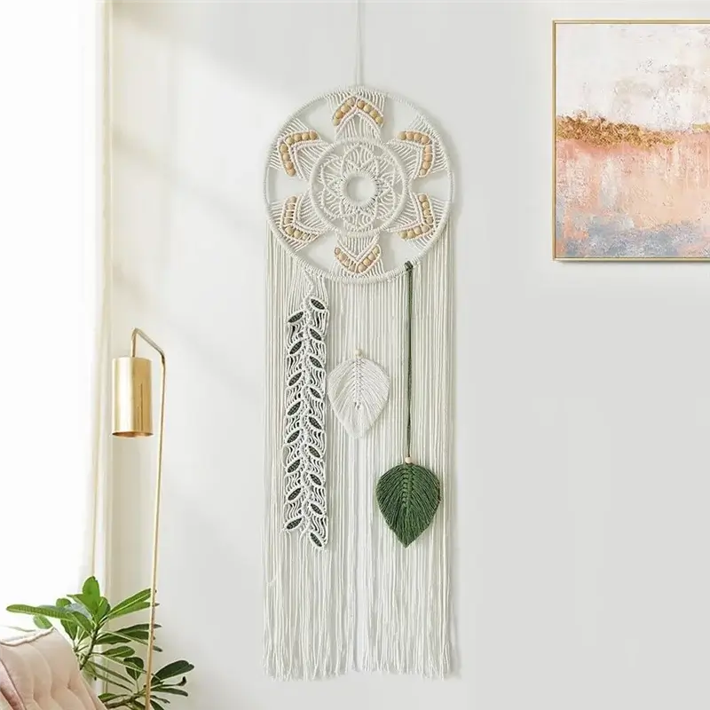 Macrame Dream Catchers For Bedroom Dream Catcher Wall Decor Large Boho Wall Hanging With Woven Leaves Decor Ornament Easy To Use