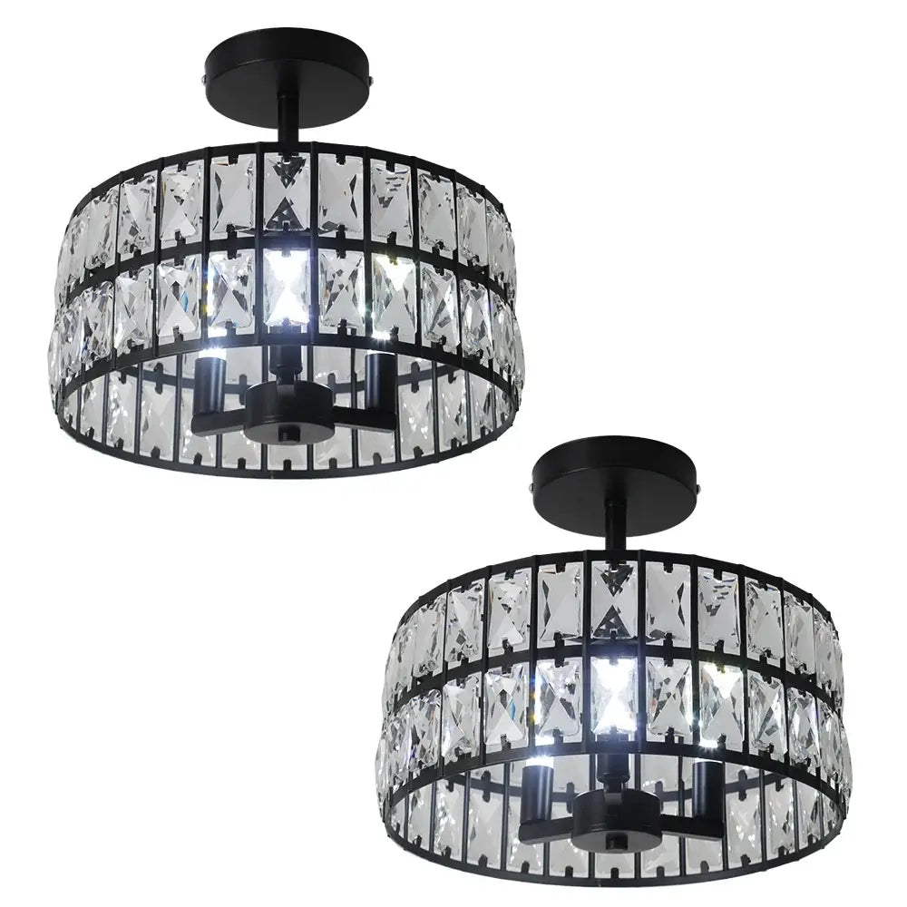 VETRULUS Crystal Pendant Light, Black or Gold