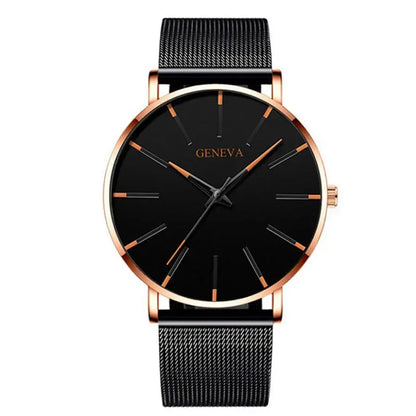 JIANUO Unisex Quartz Mesh-Strap Watch