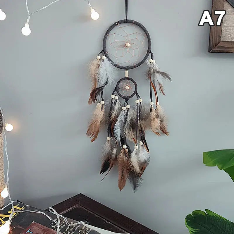 brown feather dream catcher wall hanging