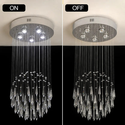 Modern Crystal Chandelier, Raindrop &amp; Ring Styles