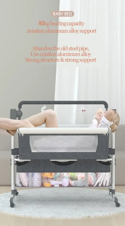 Electric Baby Bed Baby Crib Bluetooth Luxury Portable Baby Easy to Clean Travel Bed with Mattress Cradle for Newborns Infant Cot