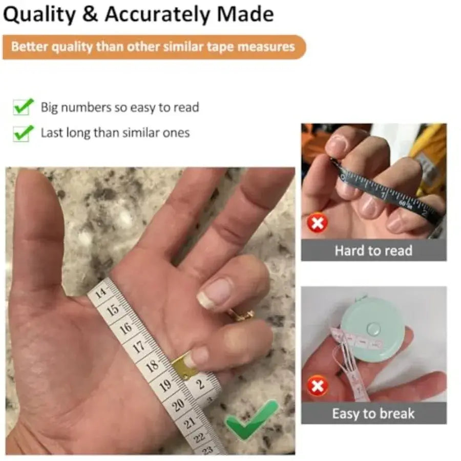 3-Pack Measuring Tape for Body Measurements: Waist Chest Bust Shoulders Hips Arms etc Perfect Soft Flexible Tape Measure Double
