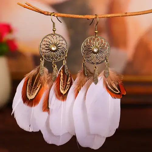 Boho Jewelry Ethnic Vintage Dream Catcher Feather Tassel Bohemian