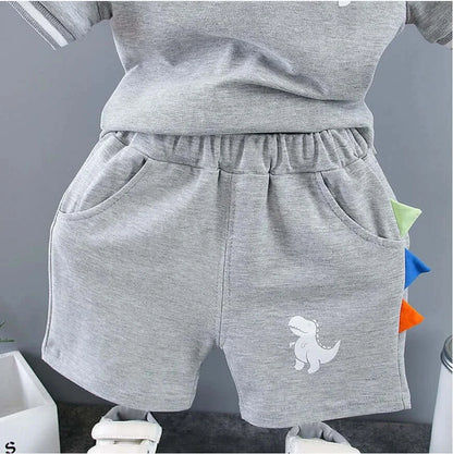 Infant Baby Boy Summer Dinosaur Polo Shirt &amp; Shorts Set
