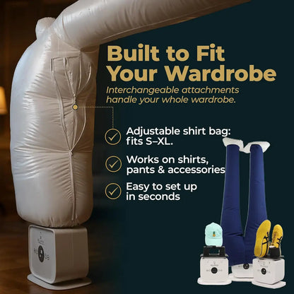 Automatic Hot Air Garment Dryer &amp; Iron - Hands-Free Wrinkle Remover for Shirts &amp; Pants, Reliable Everyday Use