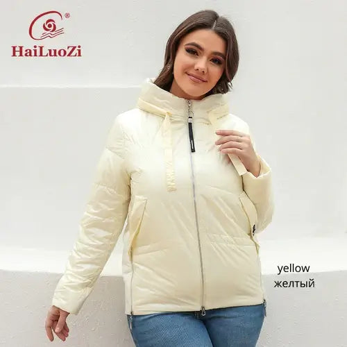 HaiLuoZi Spring Autumn Women's Jacket Casual Fashion Side Zipper Plus.