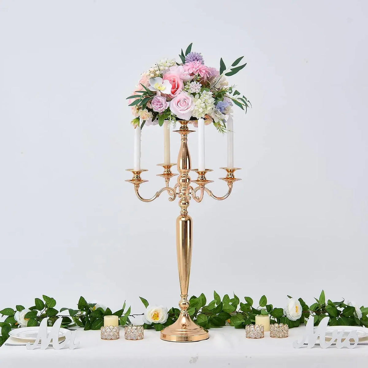 5-Light Metal Candelabra, 28.5-Inch Tall