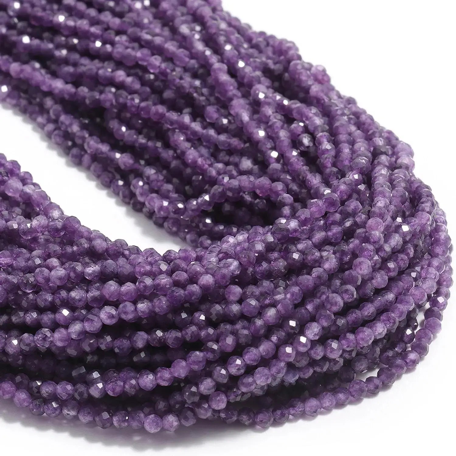 2 3 4mm Faceted Tiny Beads Natural Aquamarine Lapis Lazuli Tourmaline Amethyst Stone Beads for Jewelry Making 2030