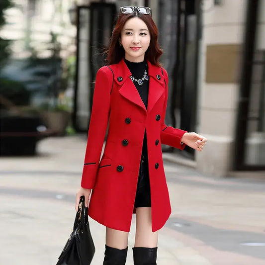 Autumn Winter Women Wool Coat 2024 Ladies Woolen Long Coat Female