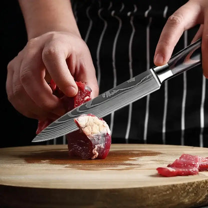 Stainless Steel Kitchen Knives with Wooden Handles