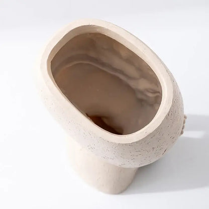 Unique Facial Statues Planter Home Bedroom Resin Head Planter With Drain Hole Ladies Face Flower Pots Garden Decor New Year Gift