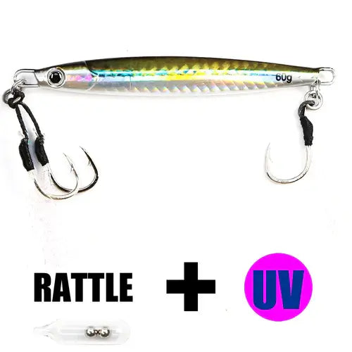 B&amp;U 3D Print Metal Cast Jig Spoon Rattle UV Shore Casting Jigging Fish
