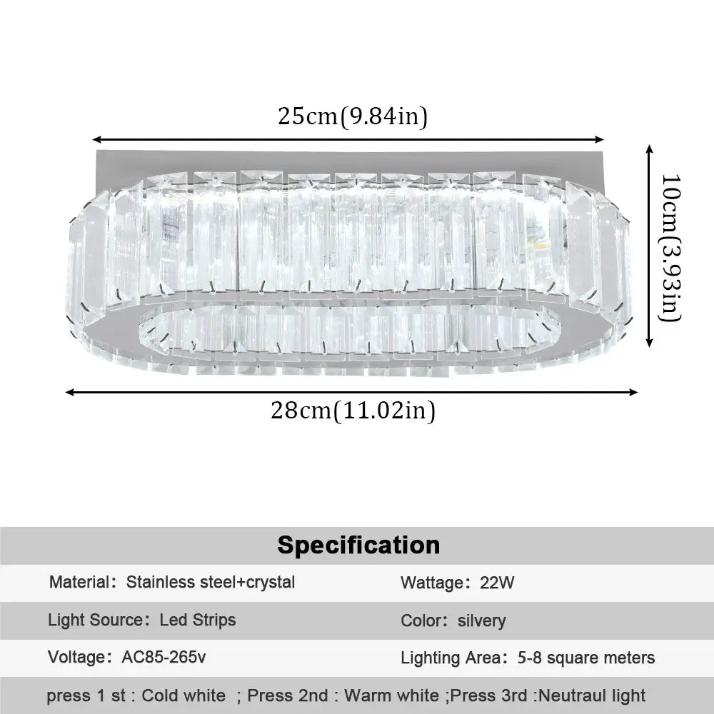 Modern Oval Crystal LED Pendant Chandelier