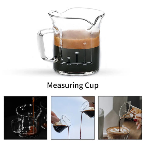 MHW-3BOMBER Double Spouts Espresso Measuring Cup with Handle Shot