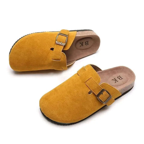 Women's Shoes Women's Closed Toe Slippers Cow Suede Leather Clogs