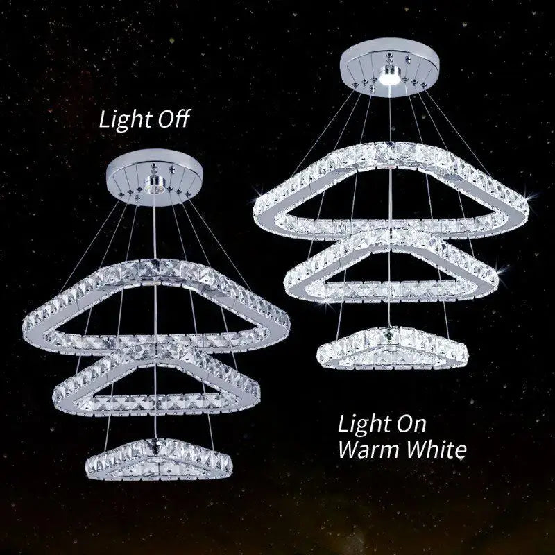 Modern Geometric Crystal LED Pendant Chandelier