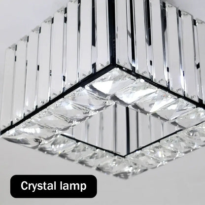 Modern Crystal Ceiling or Pendant Light, Black or Gold